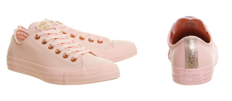 Converse Exclusives: All Star Low Leather Trainers Vapour Pink Rose Gold Snake Exclusive