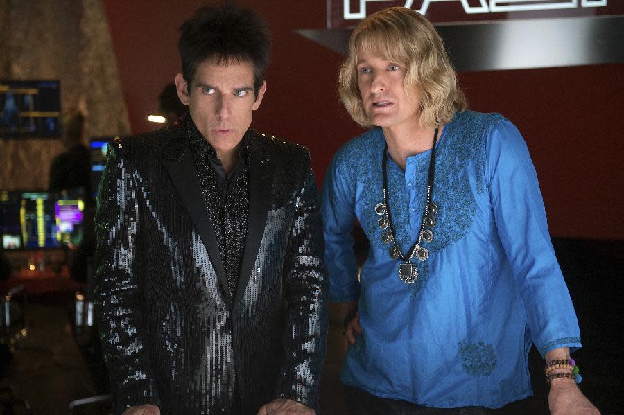 In this image released by Paramount Pictures, Ben Stiller portrays Derek Zoolander, left, and Owen Wilson portrays Hansel in a scene from, "Zoolander 2." The film received nine nominations for the 37th annual Razzie Awards on Monday, Jan. 23, 2017, including one for worst worst picture. The awards will be announced on Feb. 25. (Wilson Webb/Paramount Pictures via AP)