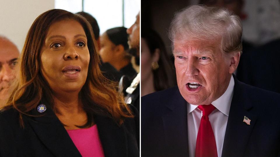 Letitia James and Donald Trump