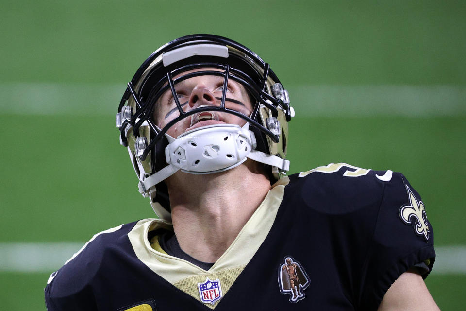 Can Drew Brees bounce back after a rough return against the Chiefs? (Photo by Chris Graythen/Getty Images)