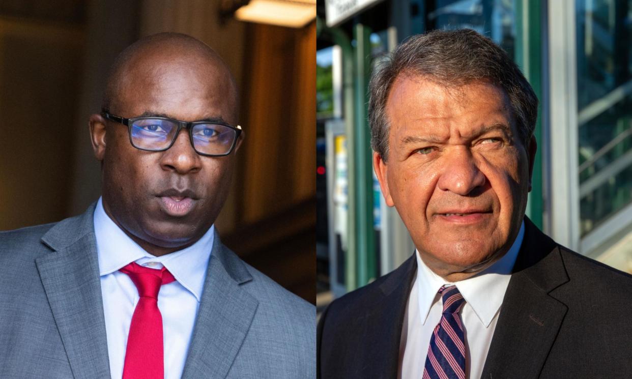 <span>Jamaal Bowman, left, and George Latimer are competing for New York’s 16th congressional district.</span><span>Photograph: Alamy/AP</span>