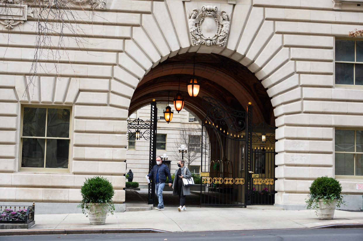 The entrance to the Belnord, an apartment building in Manhattan. (Noam Galai / Getty Images)