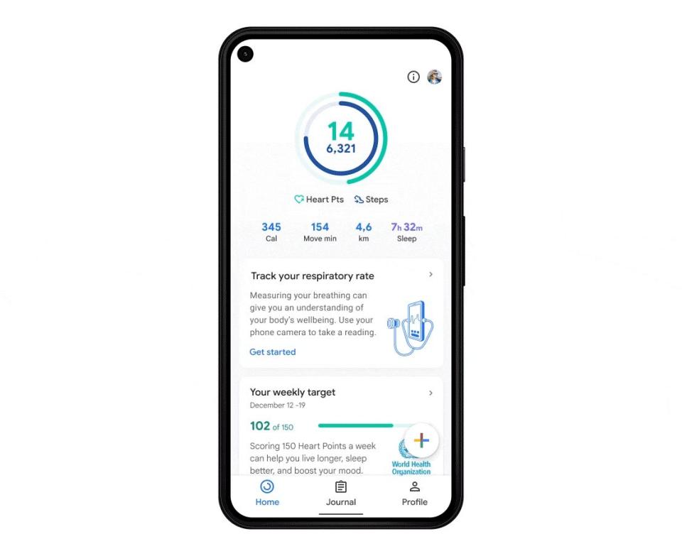 Google Fit breath rate