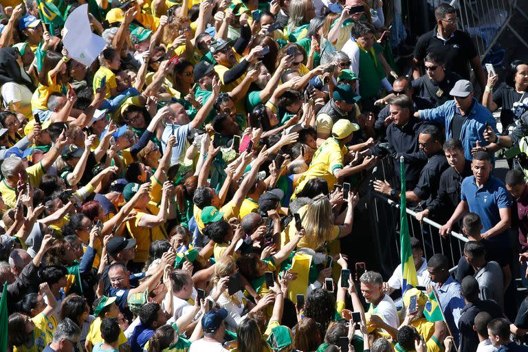 Jair Bolsonaro, en un acto en Campinas. (Miguel SCHINCARIOL / AFP)