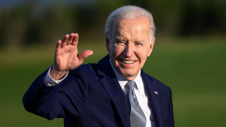 President Joe Biden joins G7 leaders as they gather to watch a parachute drop at San Domenico Golf Club - Borgo Egnazia during day one of the 50th G7 Summit in Fasano, Italy, on June 13, 2024. - Antonio Masiello/Getty Images