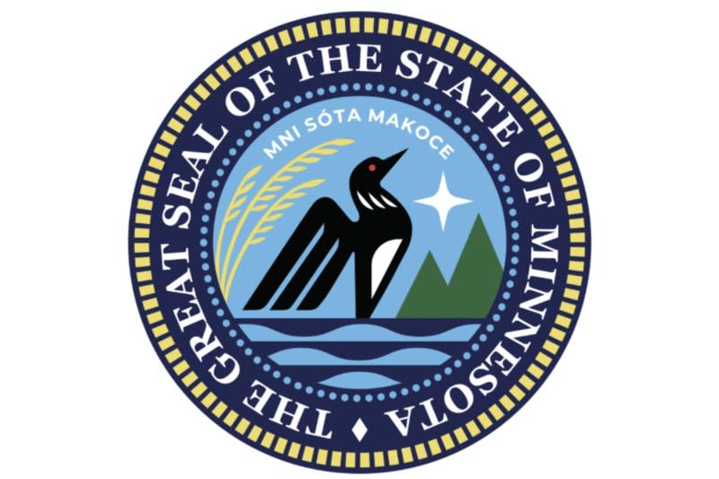 In addition to a new flag, the State Emblems Redesign Commission created a new state seal design, which features a red-eyed loon on a Minnesota lake surrounded by pine trees, the North Star and sprigs of wild rice. Image courtesy of State Emblems Redesign Commission