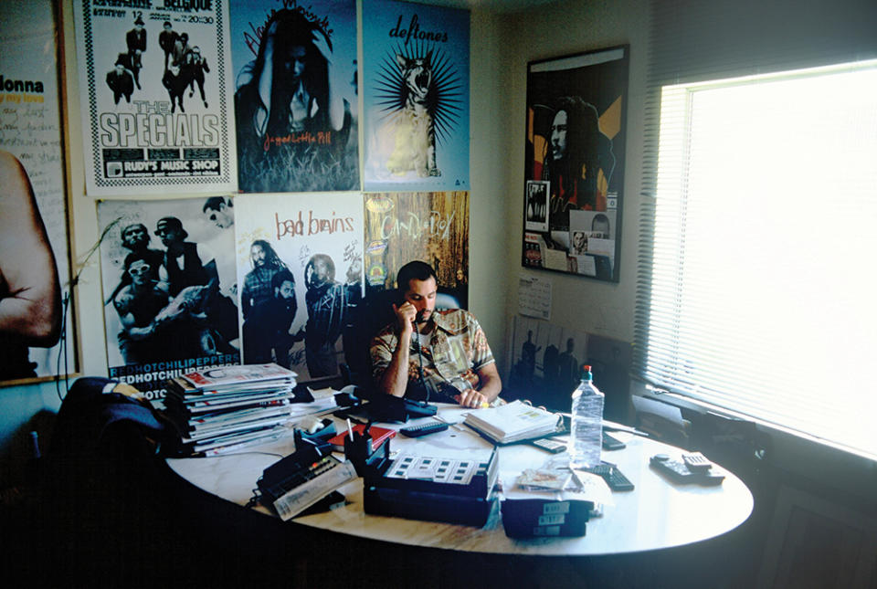 Oseary hard at work in his Los Angeles office in the mid ’90s. - Credit: Courtesy Image