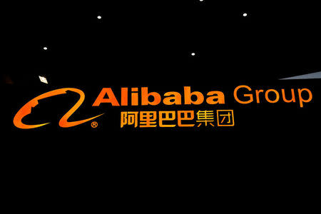 FILE PHOTO: A sign of Alibaba Group is seen during the fourth World Internet Conference in Wuzhen, Zhejiang province, China, December 3, 2017. REUTERS/Aly Song/File Photo
