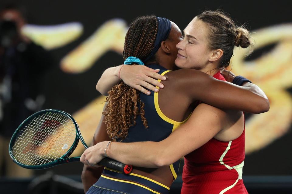 Sabalenka will play Qinwen Zheng in Saturday’s final after beating Coco Gauff (Getty Images)