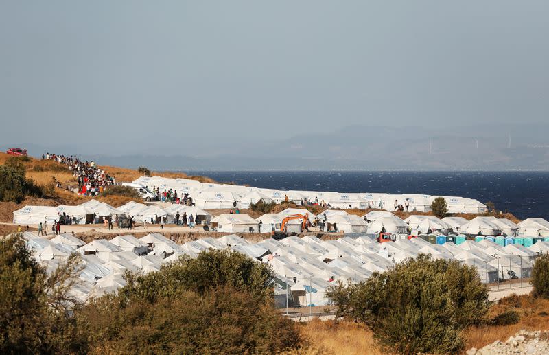 New temporary camp for migrants and refugees, on the island of Lesbos