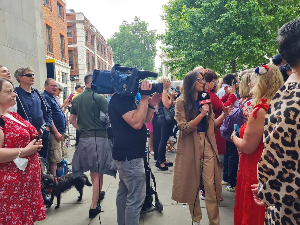 Press interviews at St. Paul's Cathedral