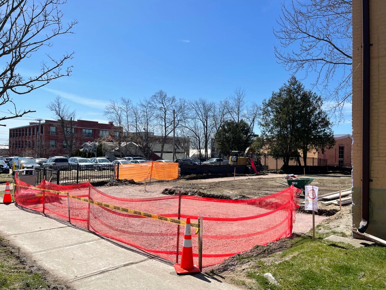 Champlain Street Park is closed to the public while construction is underway. The project is estimated to run from April to June 2024 and will feature a new playground, seating, sidewalks and plants.