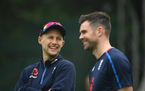 Joe Root and James Anderson - Credit: Getty images