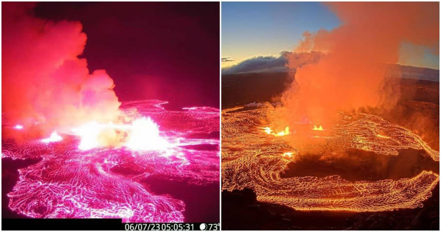 夏威夷基拉韋厄火山噴發。（圖／達志／美聯社，下同）