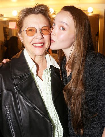 <p>Bruce Glikas/WireImage</p> Annette Bening and daughter Ella Beatty backstage at the Belasco Theatre in New York City on March 26, 2024