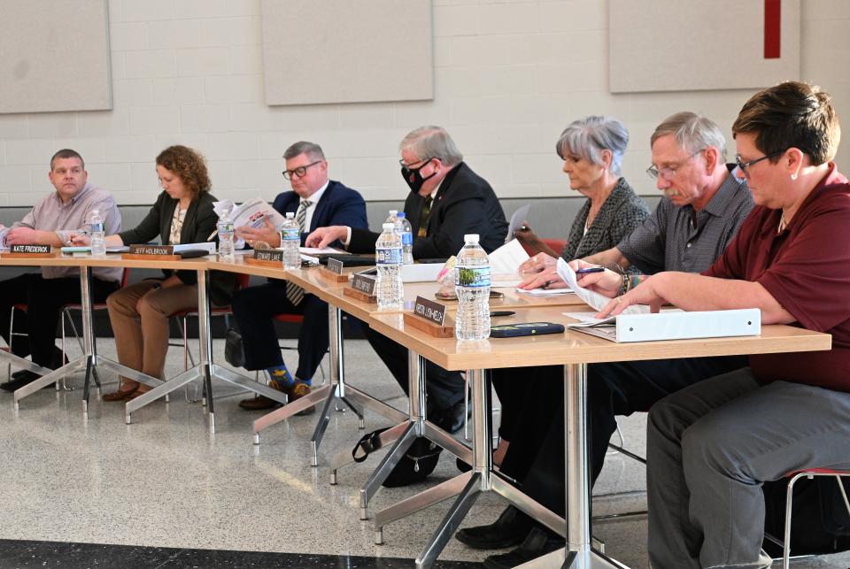 The Coldwater Community School Board interviewed the final four of 11 candidates Wednesday and Thursday in the Lakeland Elementary cafeteria.