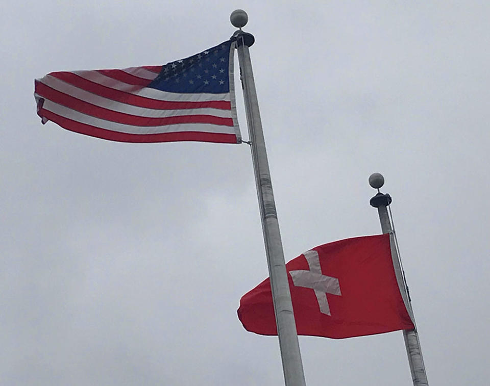 Endress + Hauser, which started in Switzerland just over the border from Germany, flies a Swiss flag next to an American one, but uses a German apprentice model. (Patrick O’Donnell)