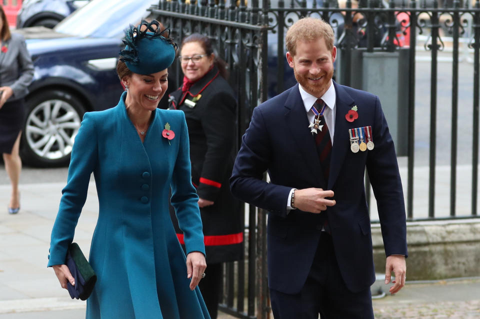 The pair smiled and chatted as they arrived at the service [Photo: PA]