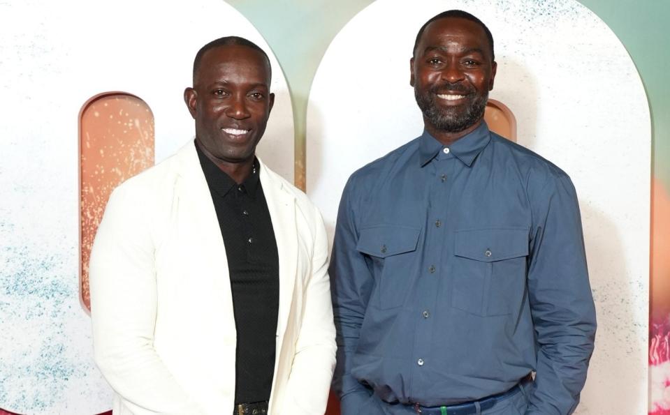 Dwight Yorke and Andy Cole at the premiere