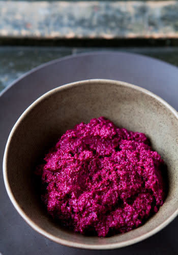 <strong>Get the <a href="http://www.simplyrecipes.com/recipes/beet_hummus/">Beet Hummus recipe</a> by Simply Recipes</strong>