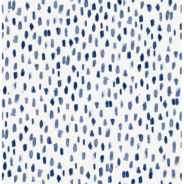 the white wallpaper with blue dots