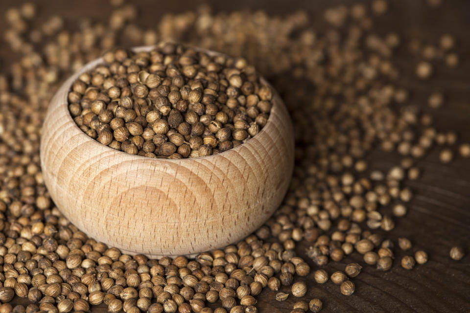 A bowl of coriander seeds. (Photo: shutterstock)