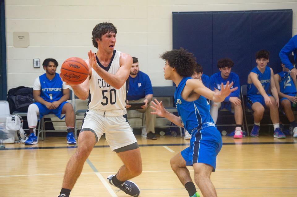Dominic Scharer (50) had another double-digit game for the Colts, scoring 10 against Pittsford.