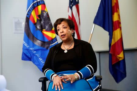 United States Attorney General Loretta Lynch speaks to Reuters in an exclusive interview in Phoenix, Arizona, U.S., June 28, 2016. REUTERS/Nancy Wiechec