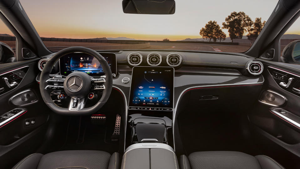 The Mercedes AMG C63 E Performance’s dashboard