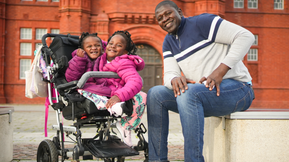 Ibrahima Ndiaye And His Daughters Marieme And Ndeye