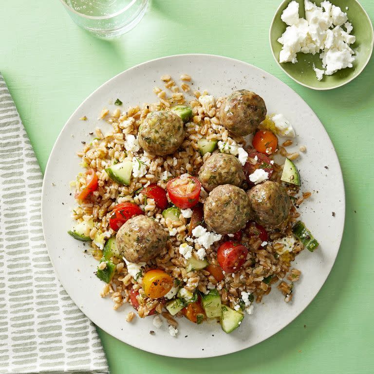 Herbed Pork Meatball and Farro Salad