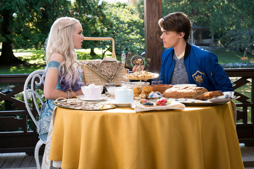 Dove Cameron and Mitchell Hope in a scene from<em> Descendants 2.</em> (Photo: Everett Collection)