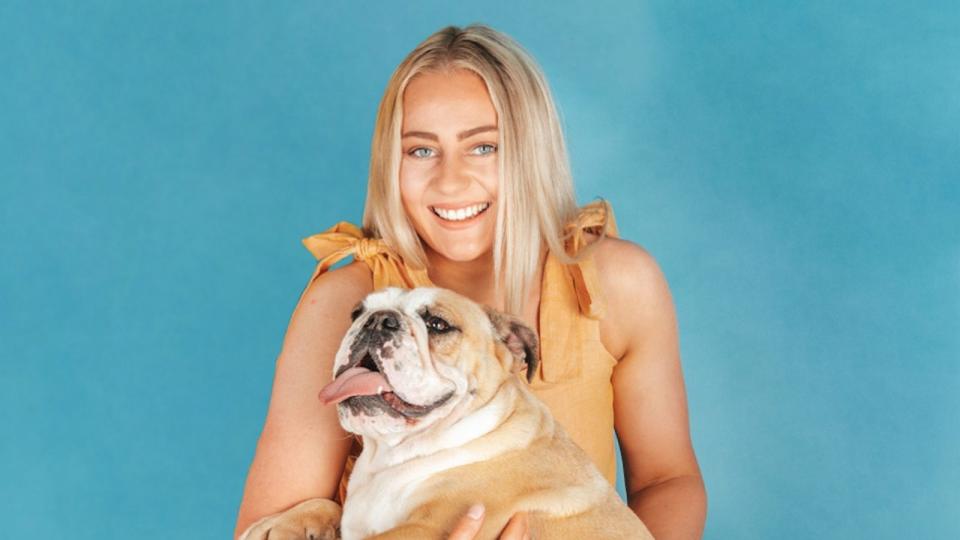 Entrepreneur Emily Martin and pet