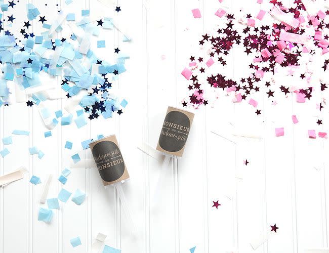 <p>Mademoiselle ou Monsieur? That is the question...and these fun DIY poppers from Inspired by This will reveal the answer!</p><p><strong>Get the tutorial at <a href="http://www.inspiredbythis.com/grow/diy-gender-reveal-confetti-poppers/" rel="nofollow noopener" target="_blank" data-ylk="slk:Inspired by This;elm:context_link;itc:0;sec:content-canvas" class="link ">Inspired by This</a>.</strong></p><p><a class="link " href="https://www.amazon.com/Cake-Push-Pop-Containers-Lids/dp/B0091TH1US/ref=sr_1_cc_2?s=aps&ie=UTF8&qid=1402960333&sr=1-2-catcorr&keywords=push+pops&tag=syn-yahoo-20&ascsubtag=%5Bartid%7C10050.g.30900240%5Bsrc%7Cyahoo-us" rel="nofollow noopener" target="_blank" data-ylk="slk:SHOP PUSH POPS;elm:context_link;itc:0;sec:content-canvas">SHOP PUSH POPS</a></p>