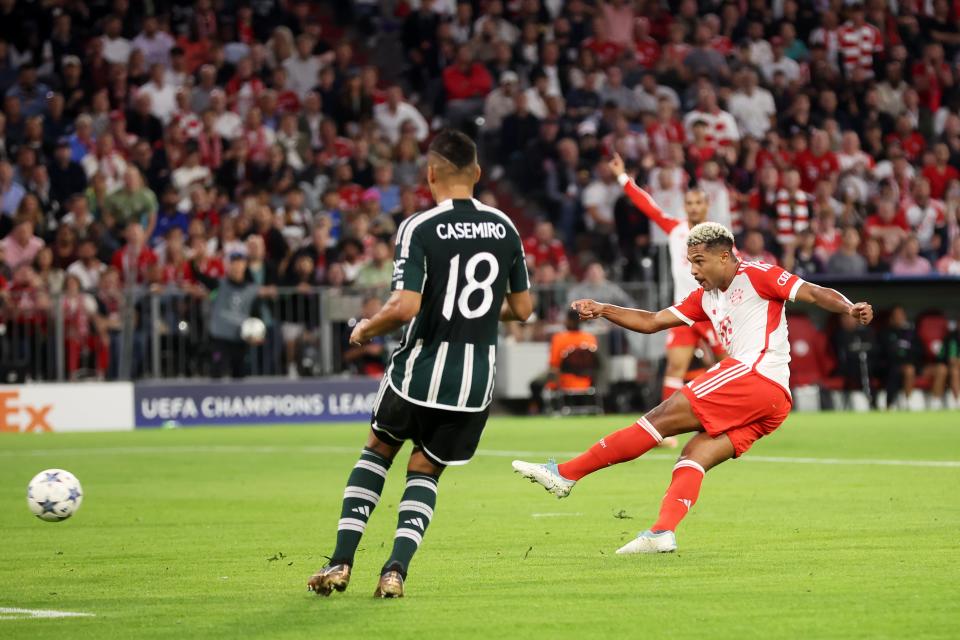 Leroy Sane scored Bayern’s second goal after brilliant play from Jamal Musiala (Getty Images)