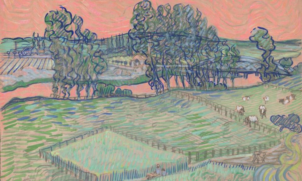 A digital reconstruction of Van Gogh’s watercolour The Oise at Auvers