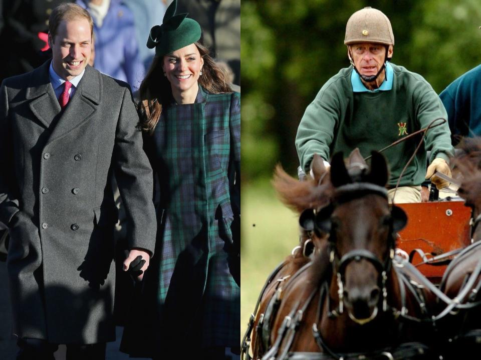 Prince William, Kate Middleton and Prince Phillip.