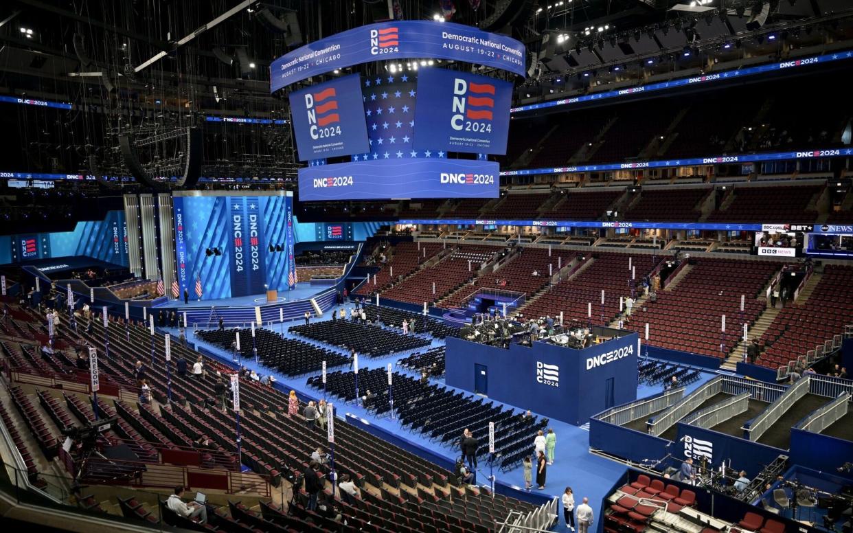 All is in readiness at the Chicago venue for the Democratic national convention