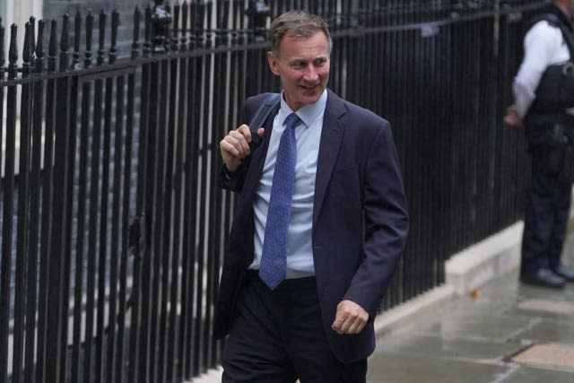 Outgoing chancellor Jeremy Hunt arrives in Downing Street 