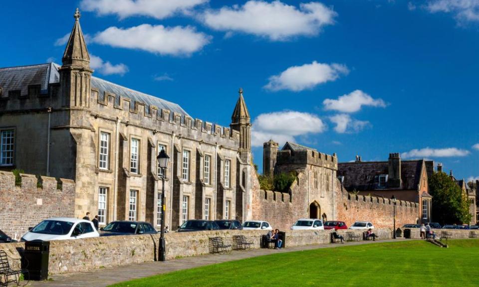 The Old Deanery building looks on to the Cathedral Green in Wells.