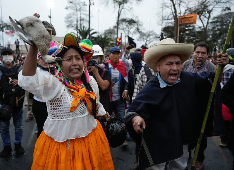 Manifestación contra el Gobierno en Lima