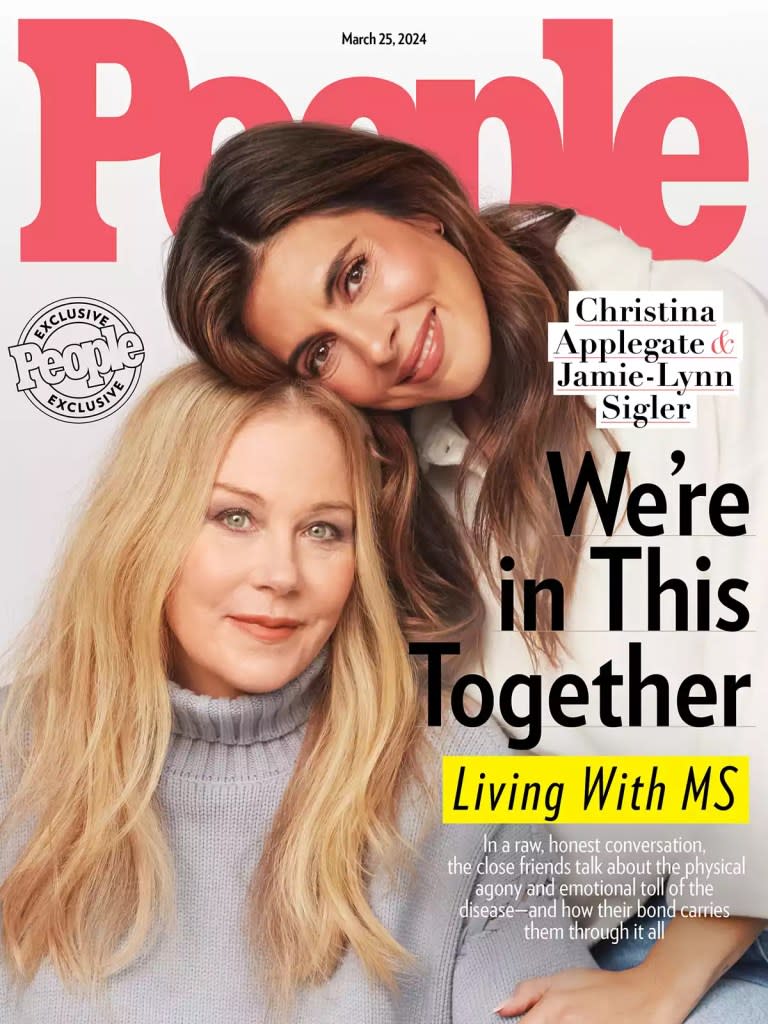 Christina Applegate and Jamie Lynn Sigler on People, March 2024. People Magazine