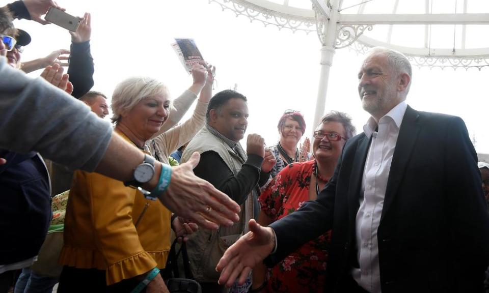 Jeremy Corbyn arrives at the Labour party Women’s Conference in Brighton on Saturday.