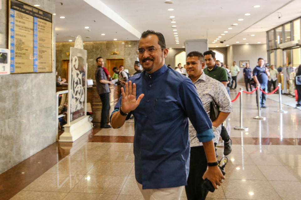 Umno Youth chief Datuk Asyraf Wajdi Dasuki is pictured at the party’s headquarters in Kuala Lumpur February 27, 2020. — Picture by Firdaus Latif