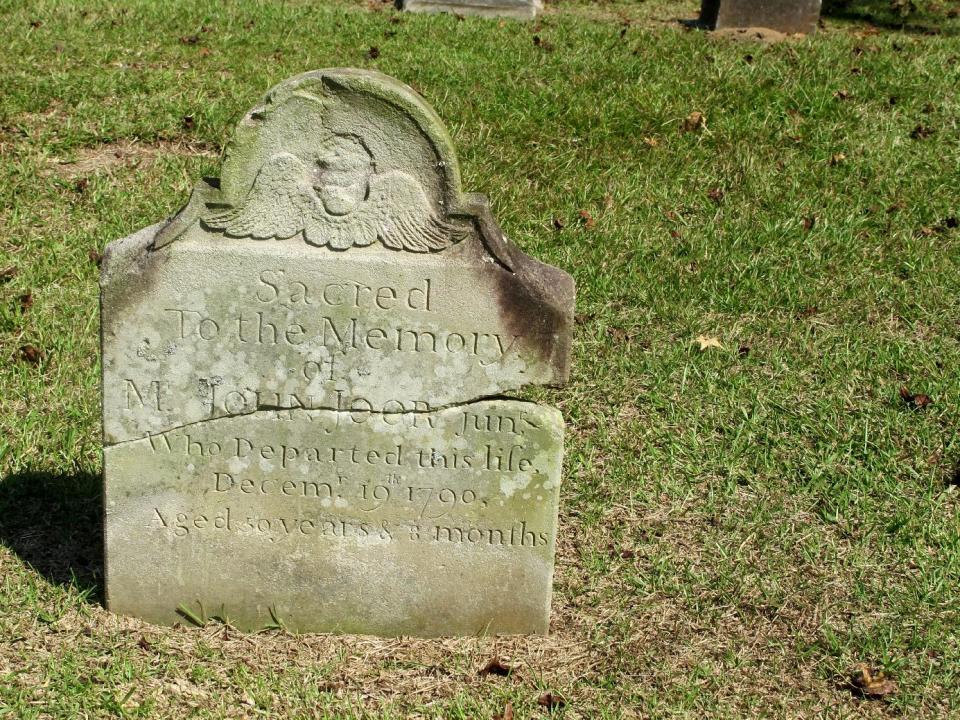 An 18th Century grave marker stands at the Colonial Dorchester State Historic Site in Summerville, S.C., Friday, Oct. 5, 2012. A new tourism campaign by the state South Carolina Department of Parks, Recreation and Tourism is aimed at drawing visitors to such sites that tourism officials call undiscovered South Carolina. (AP Photo/Bruce Smith)