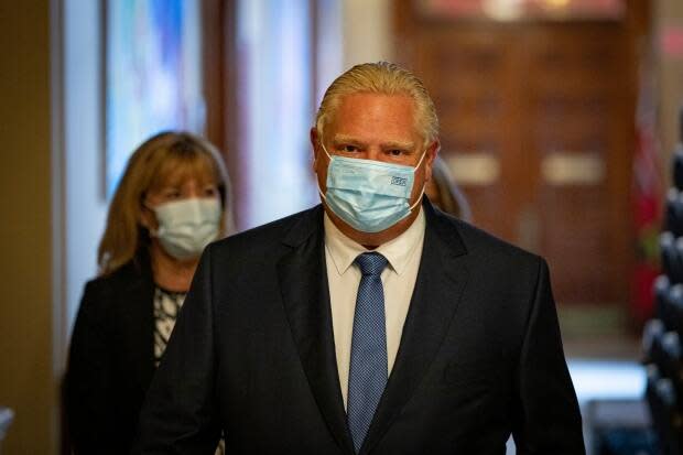 Ontario Premier Doug Ford provided an update on the province's new vaccine passport system at a press conference Wednesday. (Evan Mitsui/CBC - image credit)