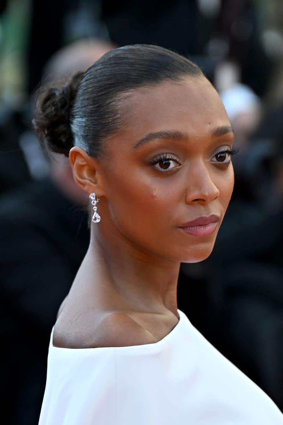 sophie wilde at the cannes film festival in white loewe