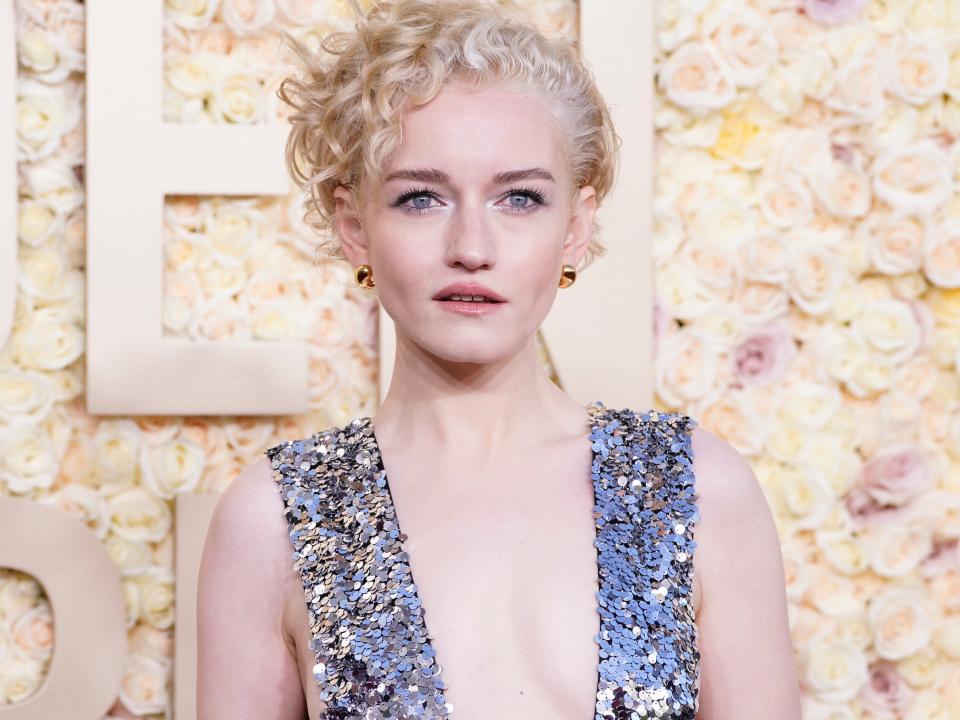 Julia Garner at the 81st Golden Globe Awards on Sunday, January 7, 2024, at the Beverly Hilton in Beverly Hills, California.