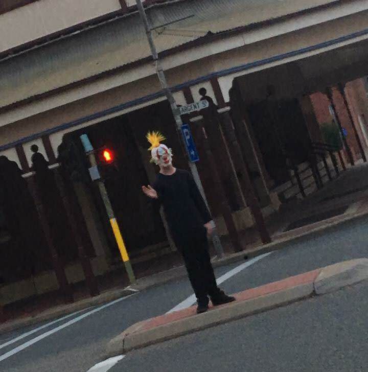 One clown was photographed in the main street of Broken Hill, Argent Street, in far western NSW. Photo: Facebook