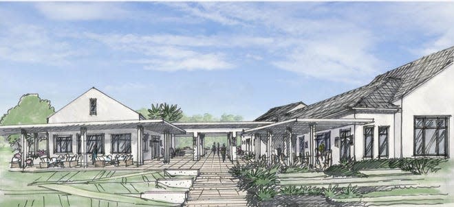 An artist's rendering of the proposed clubhouse at West Palm Golf Park. COURTESY SPINAOROURKE